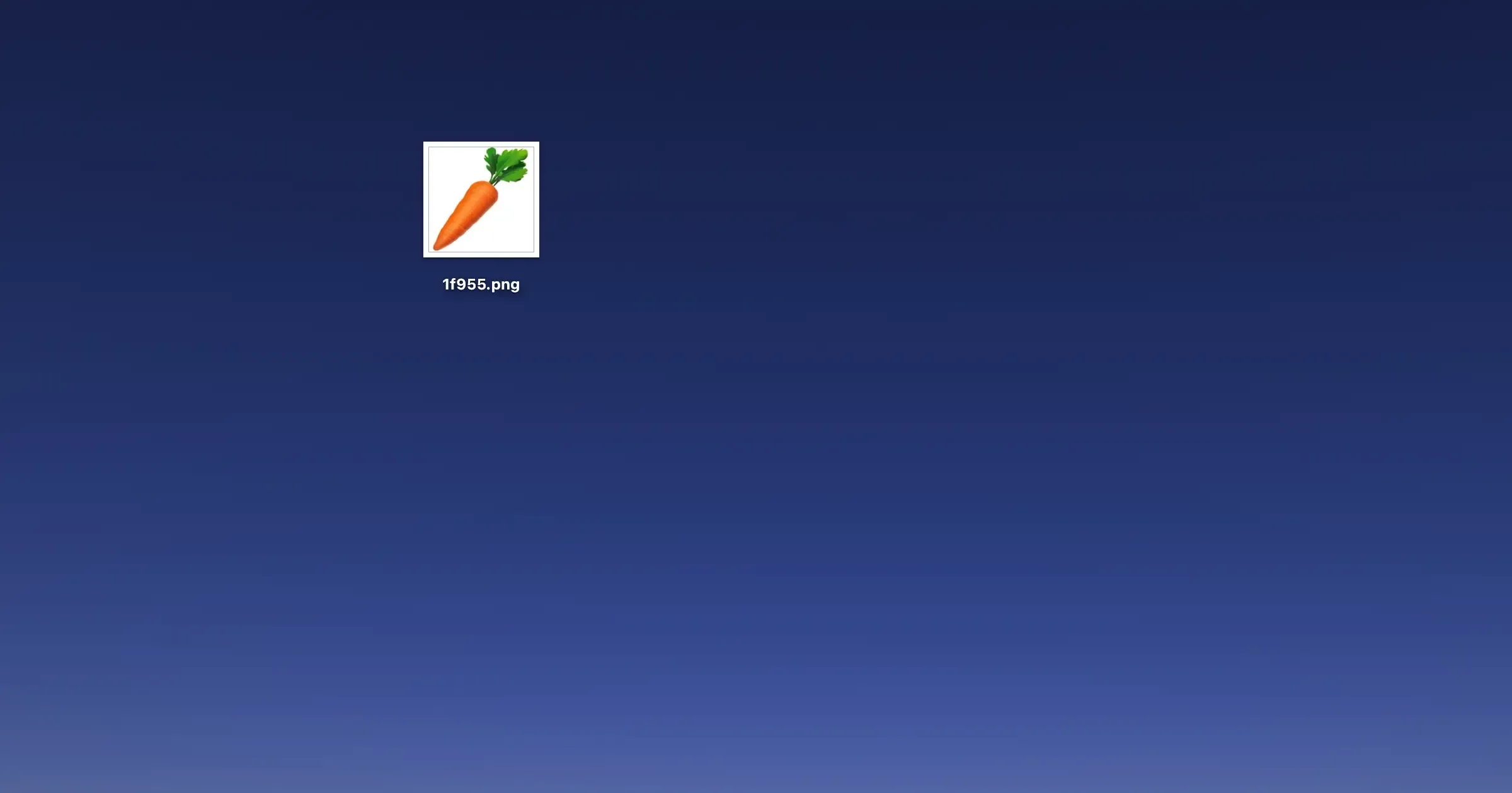 1f955.png (carrot) on a desktop.