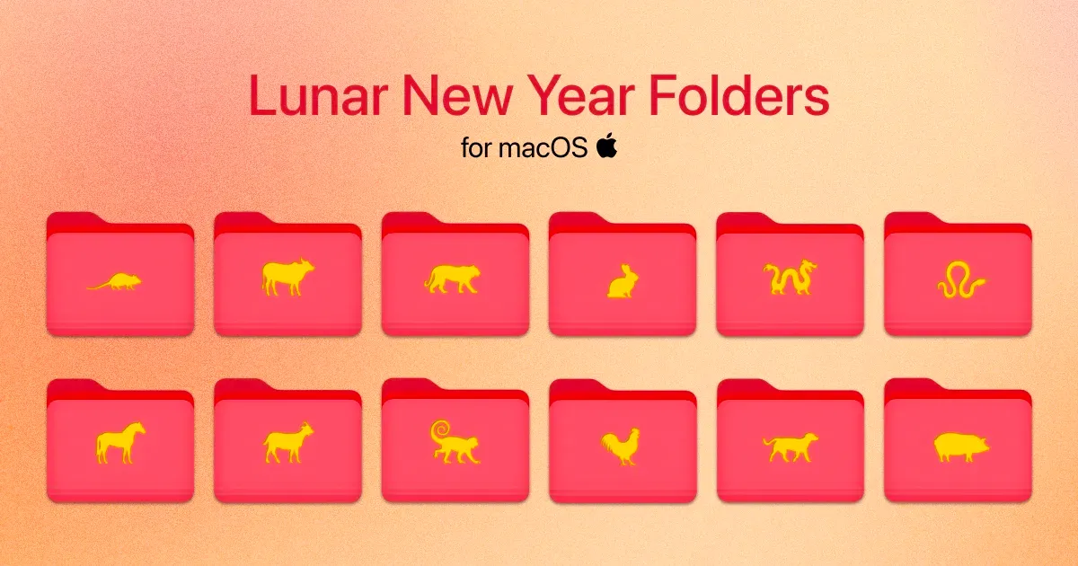 Zodiac folder icons for macOS to celebrate Lunar New Year 2025.