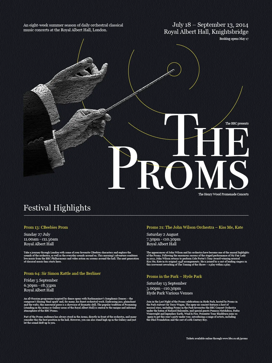 A serif version of a poster for "The Proms", a BBC show.