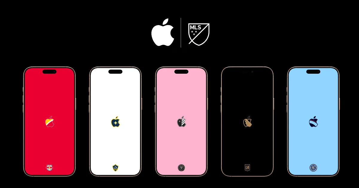 Wallpapers featuring the MLS × Apple TV custom patches.